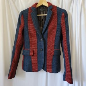 Rag & Bone Bailey Jacket Red Navy Blue Striped NWT